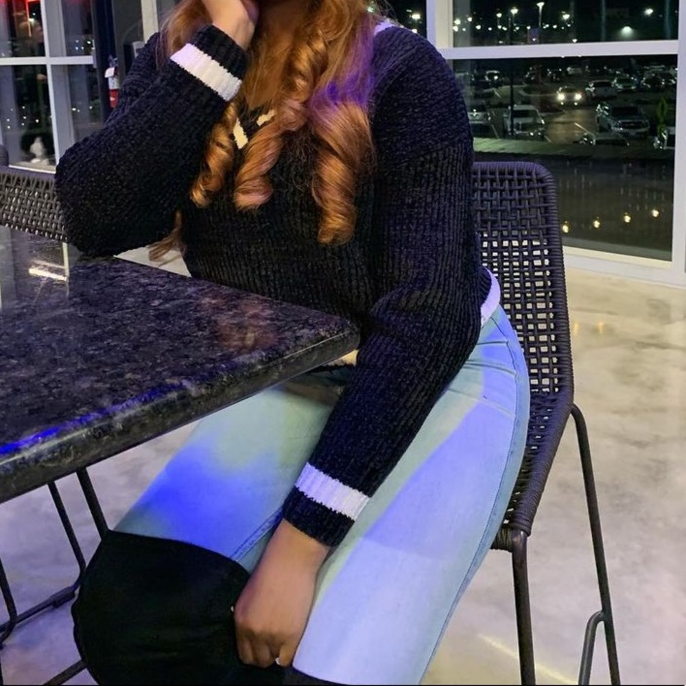 Velvet plush sweater